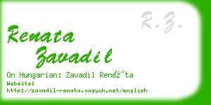 renata zavadil business card